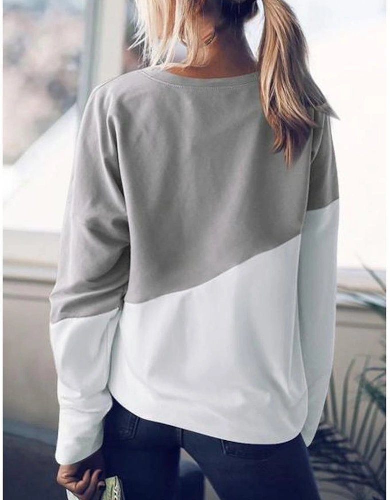 Patchwork Dropped Shoulder Sweatshirt