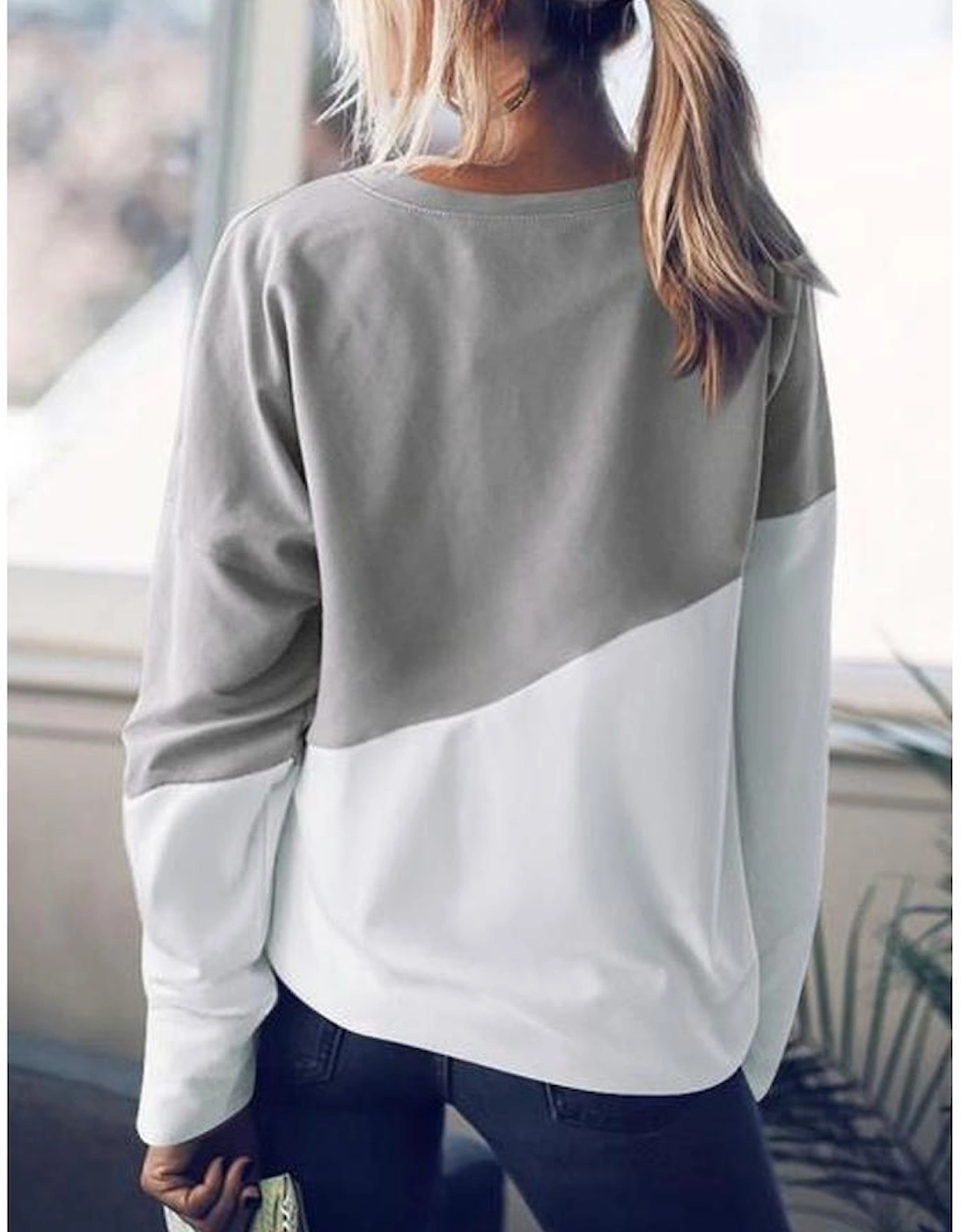 Patchwork Dropped Shoulder Sweatshirt