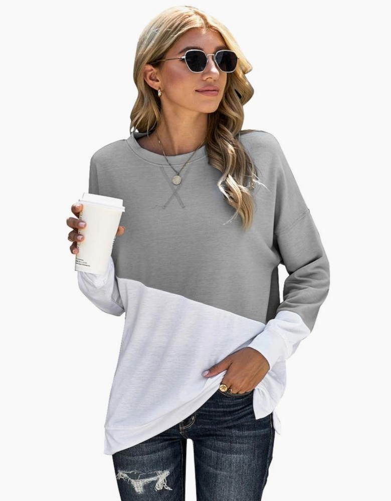 Patchwork Dropped Shoulder Sweatshirt