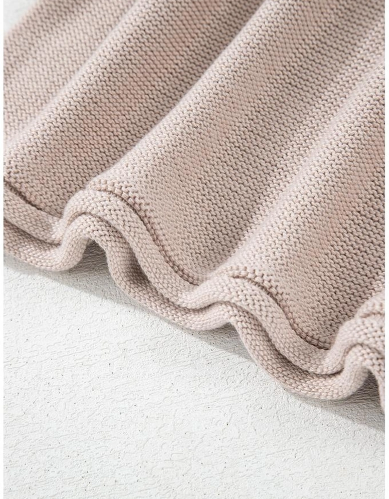 Simply Taupe Colorblock Exposed Seam Round Neck Sweater