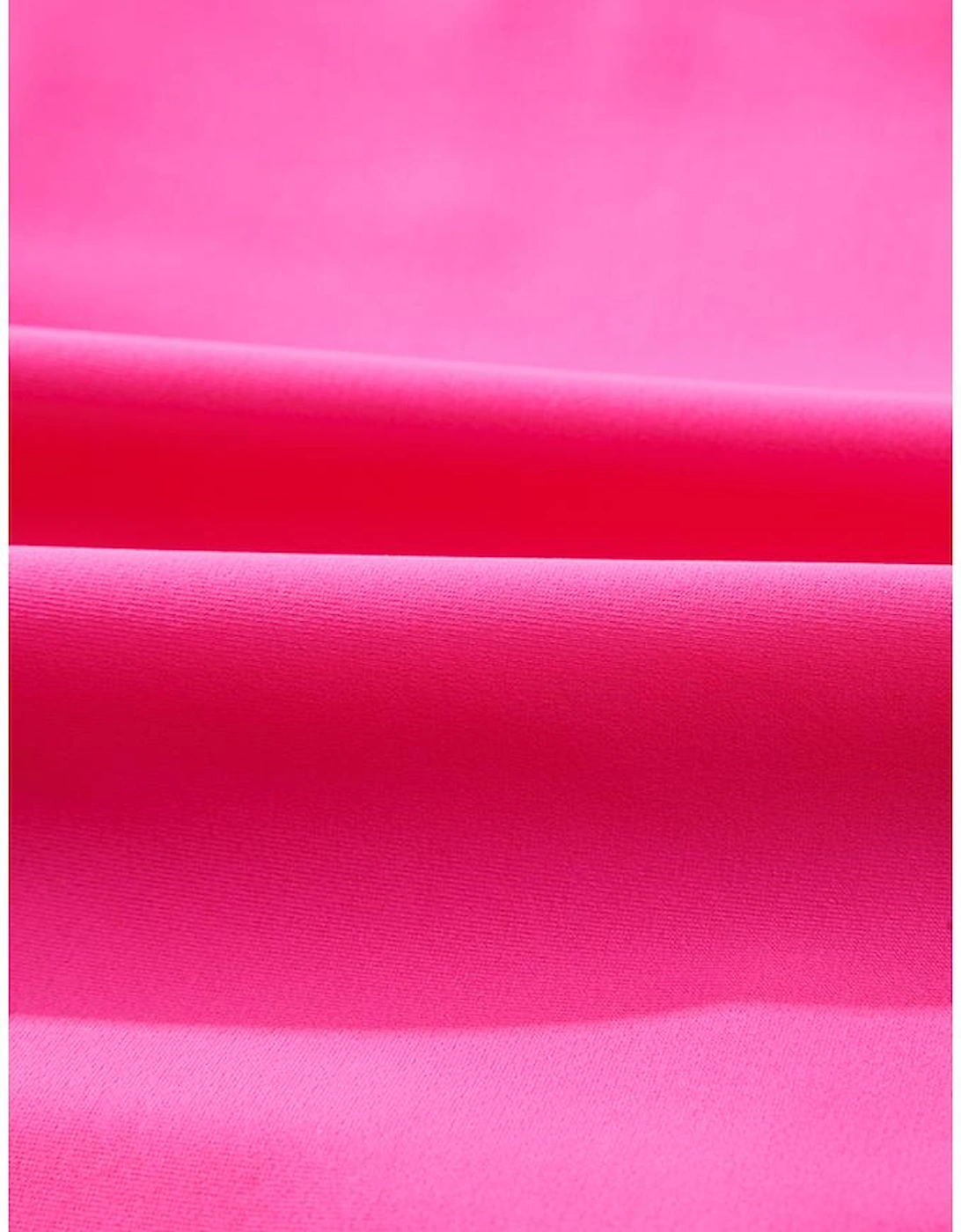 Rose Red Square Neck Knotted Shoulder Open Back One Piece Swimsuit