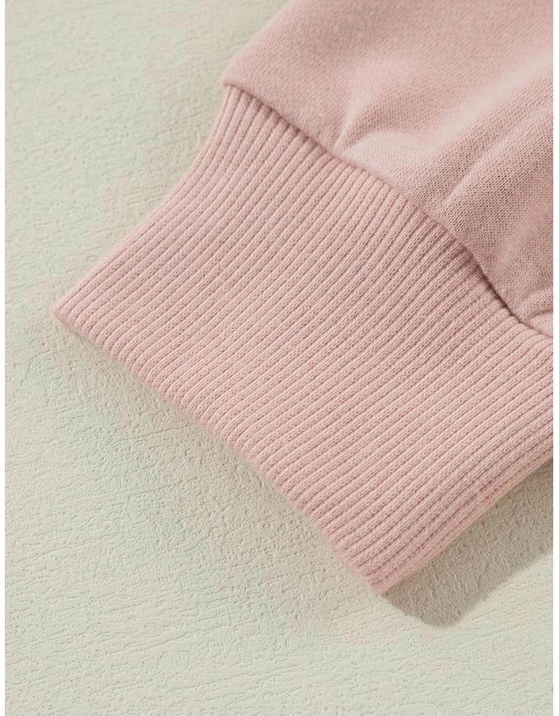 Fushia Solid Color Rivet Stud Raglan Sleeve Hoodie with Pocket