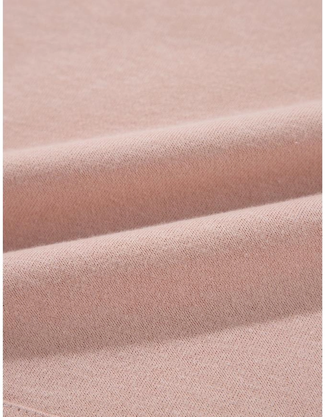 Fushia Solid Color Rivet Stud Raglan Sleeve Hoodie with Pocket