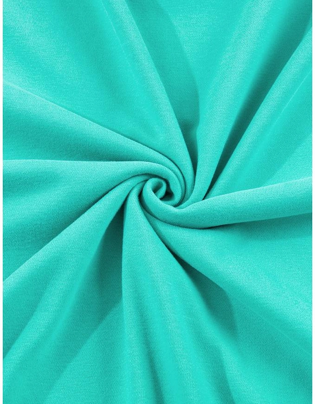 Aruba Blue Plain Drop Shoulder Crewneck Pullover Sweatshirt