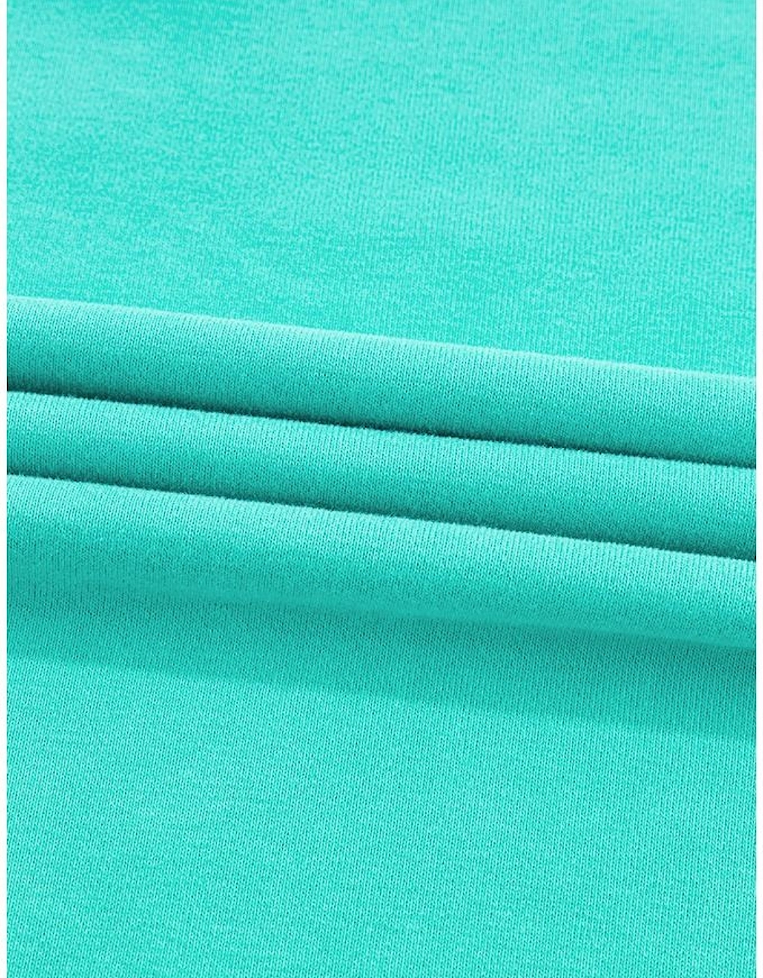 Aruba Blue Plain Drop Shoulder Crewneck Pullover Sweatshirt