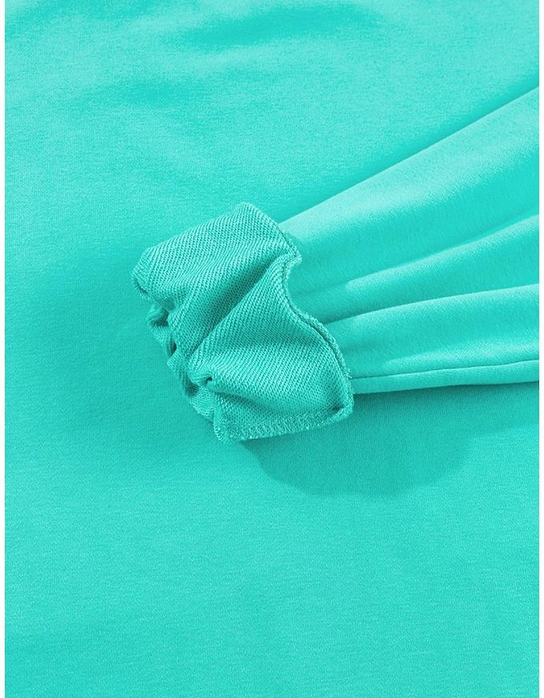 Aruba Blue Plain Drop Shoulder Crewneck Pullover Sweatshirt