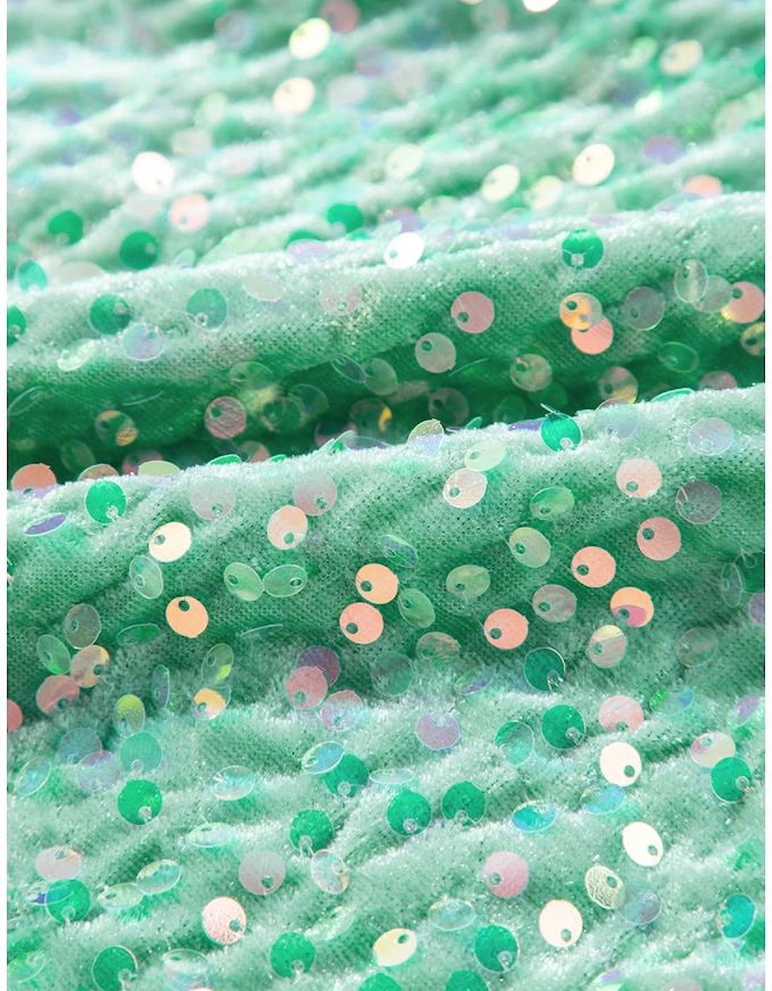 Moonlight Jade Sequin Batwing Sleeve V Neck Velvet Blouse