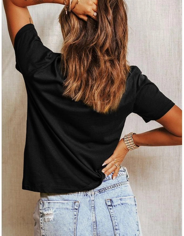 Black FLOWER MARKET Cotton Blend T Shirt