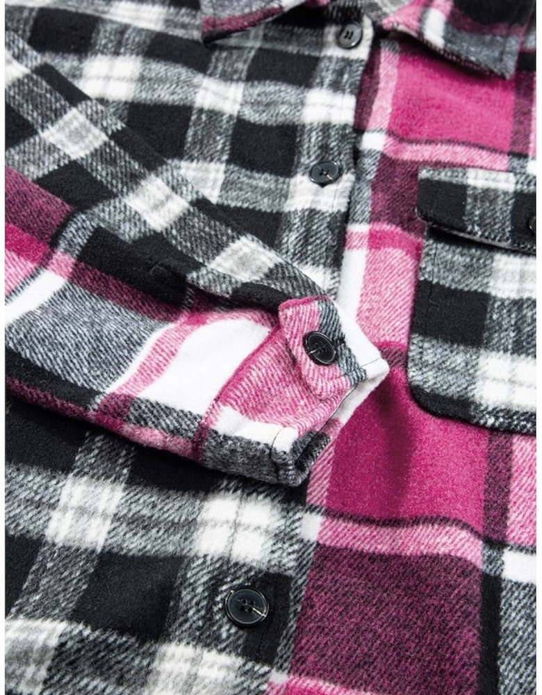 Black Plaid Colorblock Loose Shacket