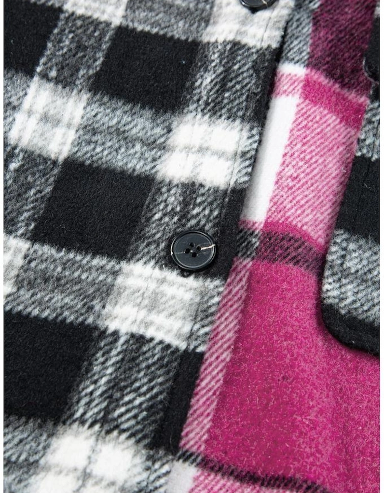 Black Plaid Colorblock Loose Shacket