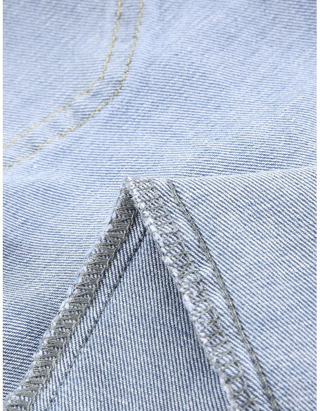 Sky Blue Ripped Tassel Bermuda Denim Shorts