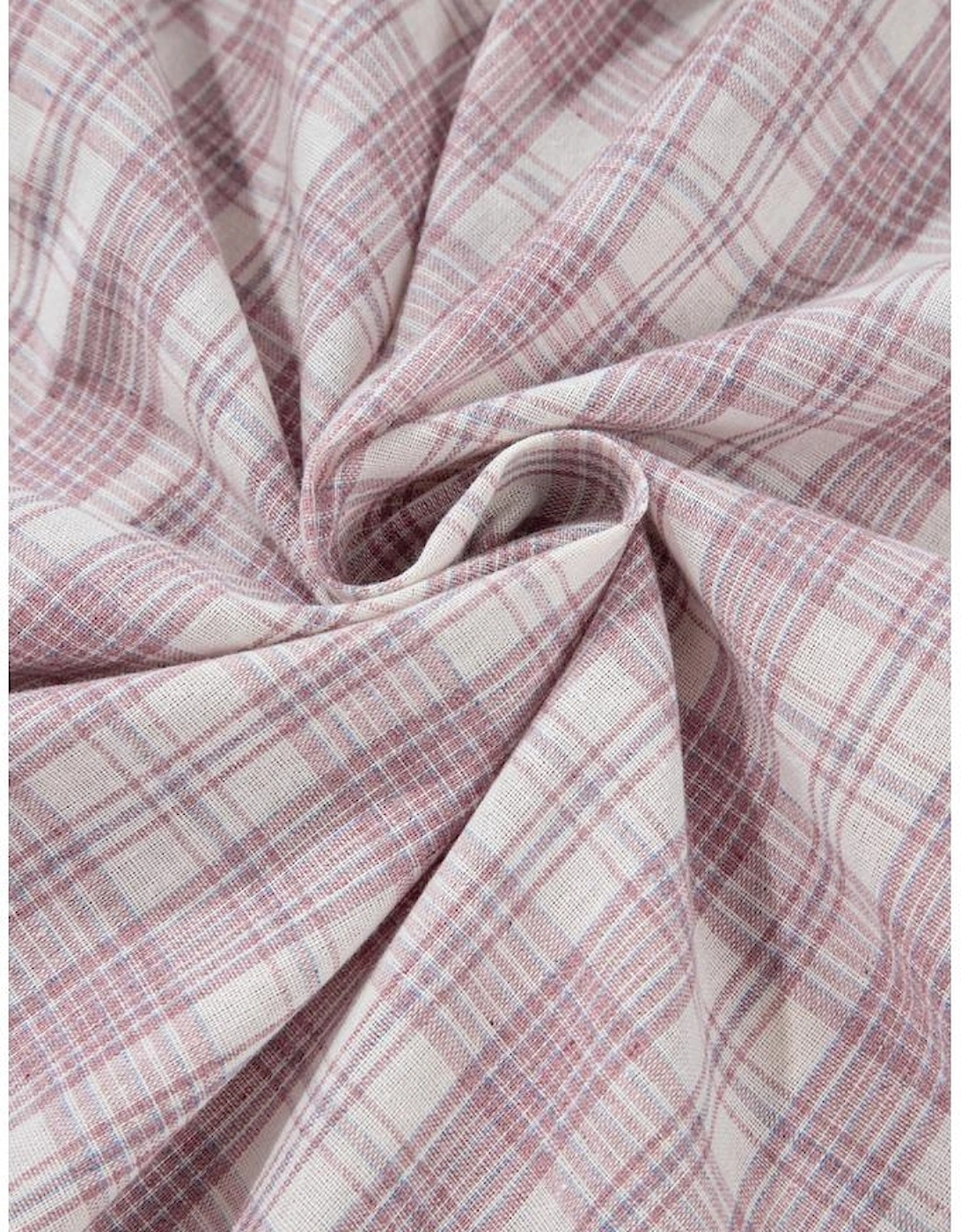 Bonbon Plaid Print Drawstring Hooded Button-up Plus Size Shirt