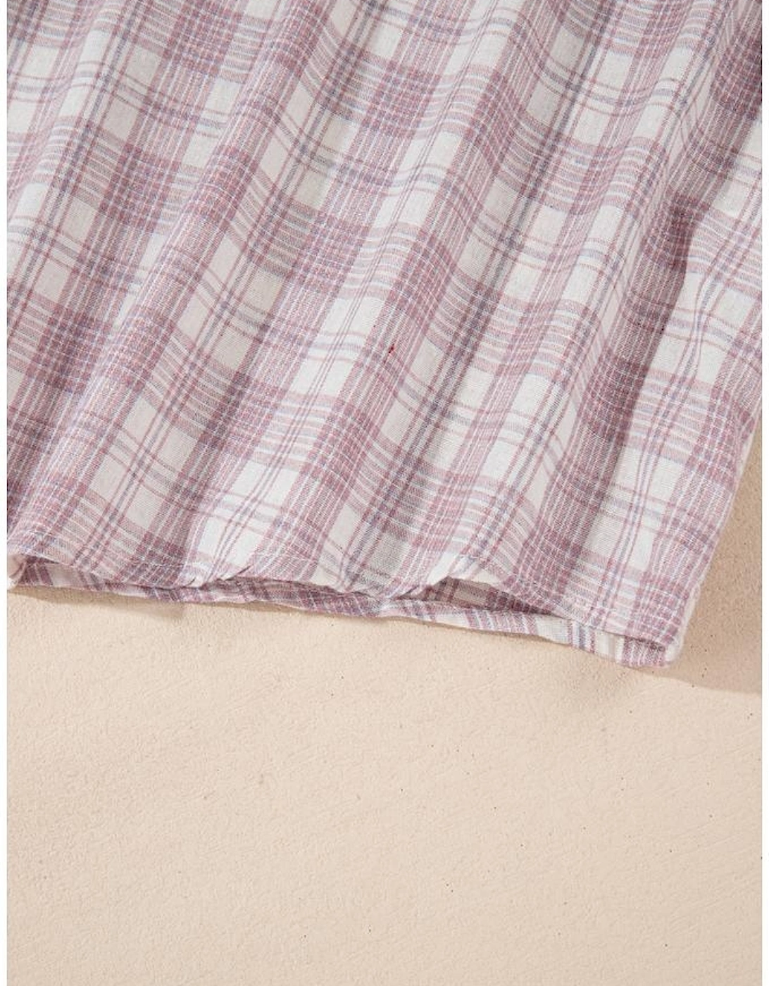 Bonbon Plaid Print Drawstring Hooded Button-up Plus Size Shirt