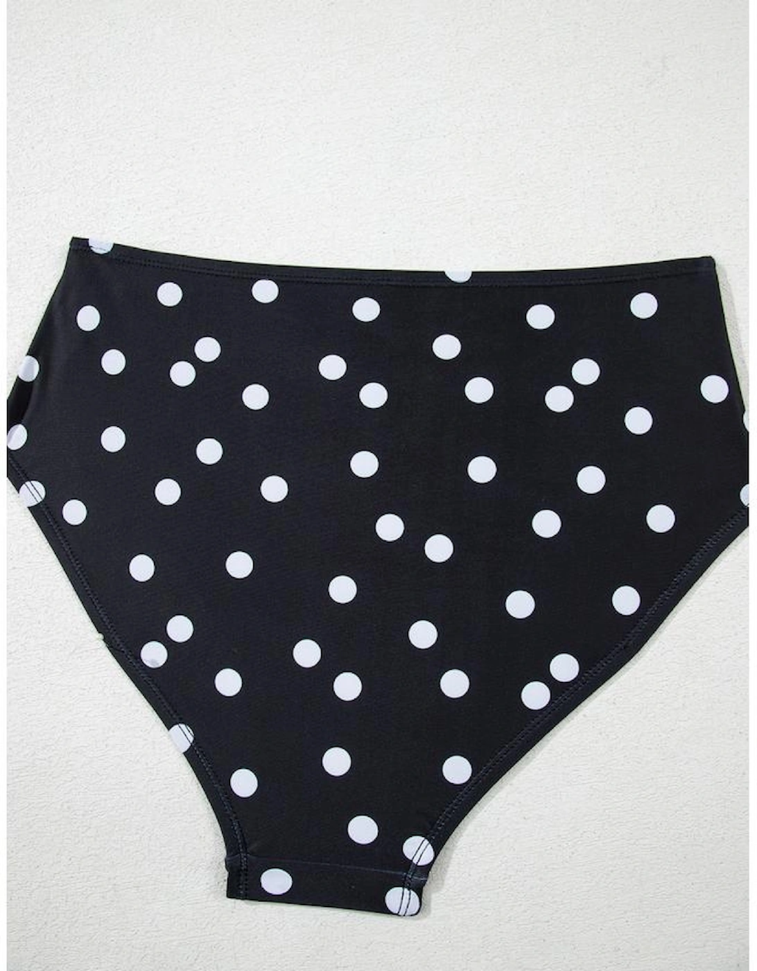 Black Polka Dot Print V Neck Tankini Set