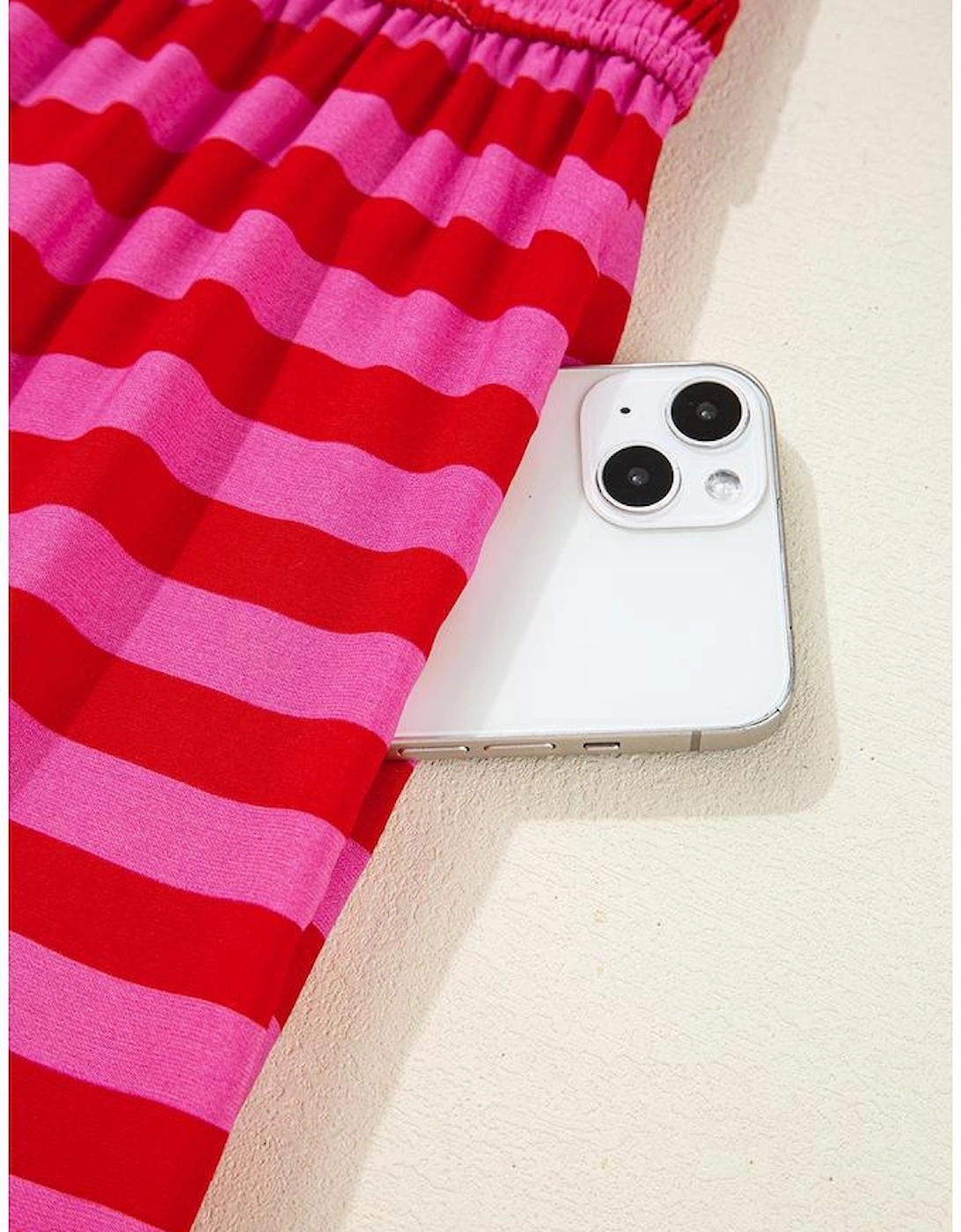 Rose Stripe Flutter Sleeve Smocked Bodice Tiered Maxi Dress