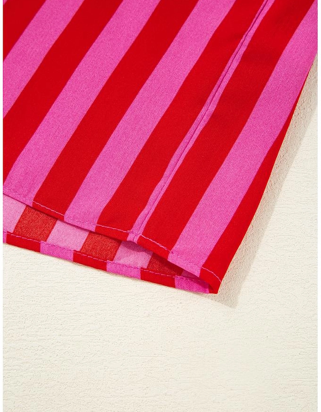 Rose Stripe Flutter Sleeve Smocked Bodice Tiered Maxi Dress