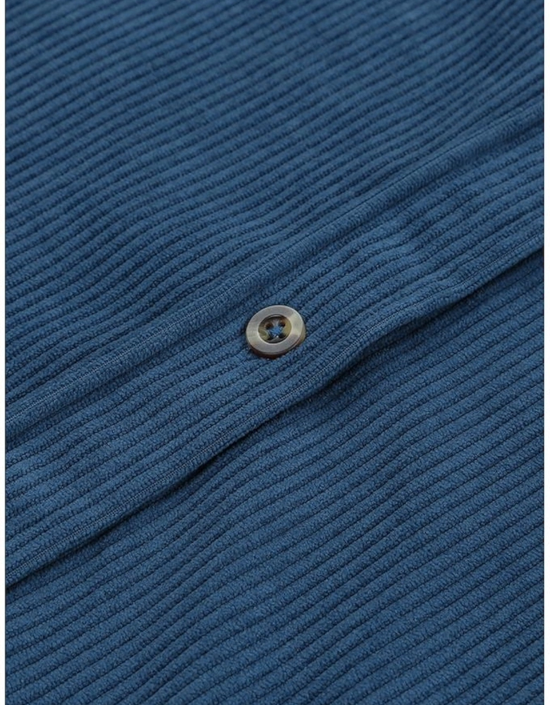 Blue Corduroy Button Pocket Shirt