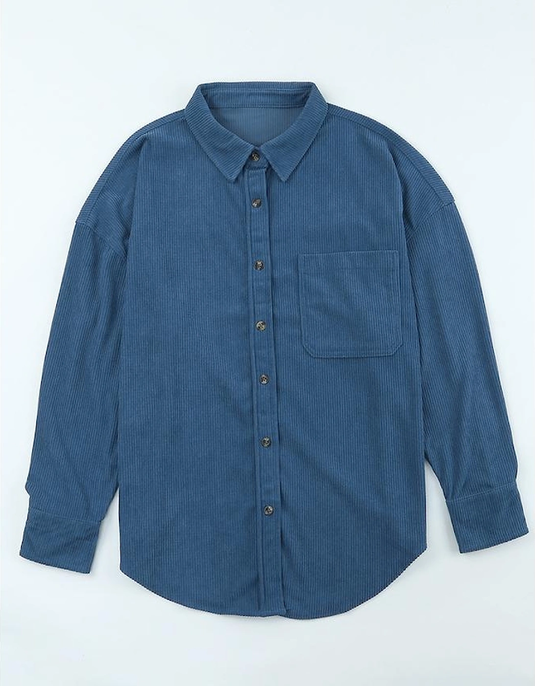 Blue Corduroy Button Pocket Shirt