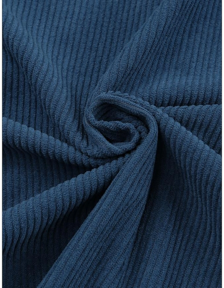 Blue Corduroy Button Pocket Shirt