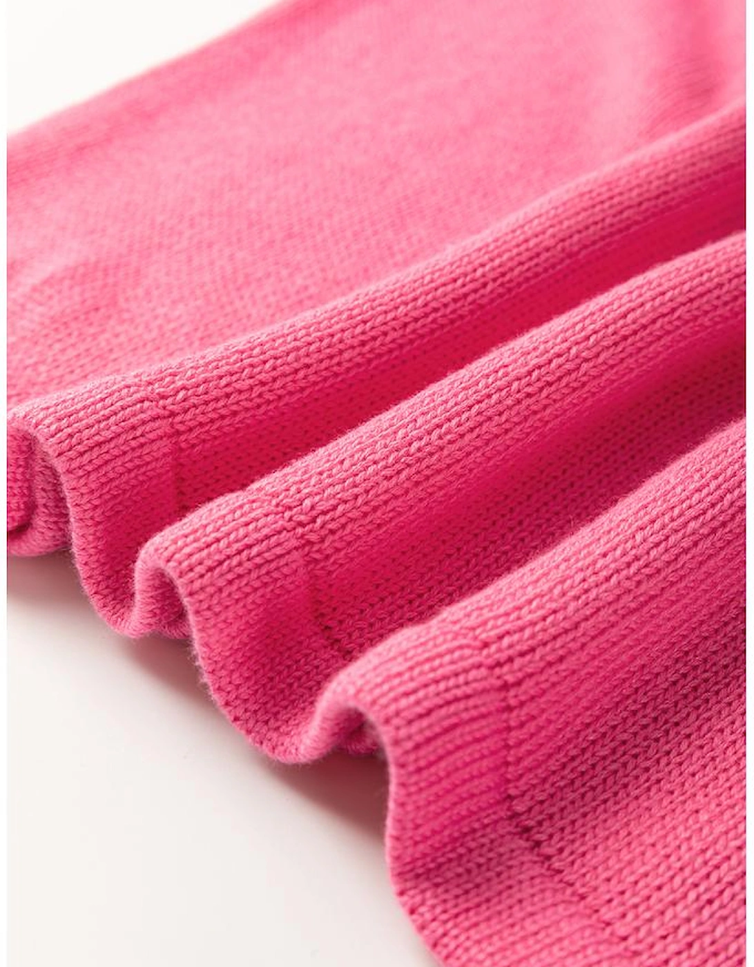 Bright Pink Contrast Trim Pearl Detail Sweater Tank Top
