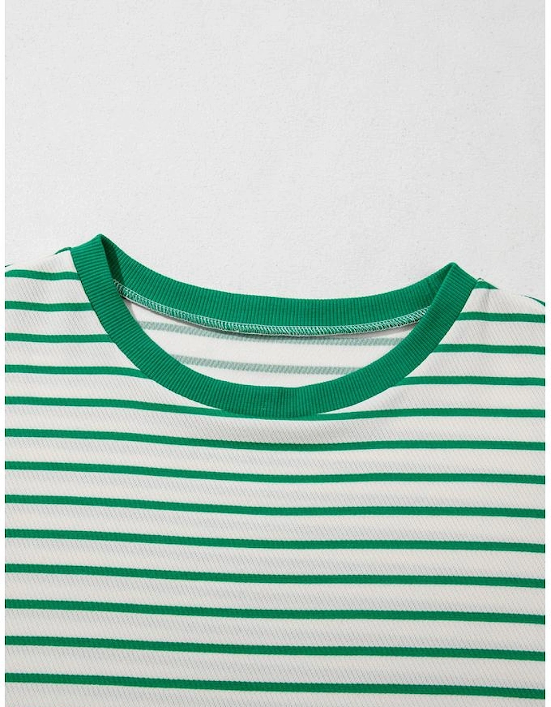 Green Stripe Plus Size St Patricks Day Round Neck T Shirt