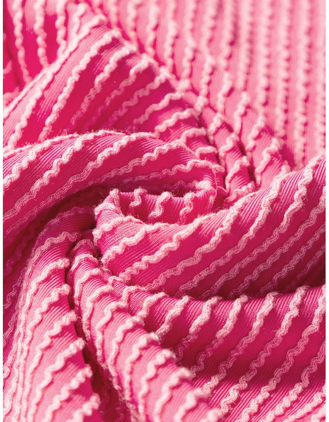 Bright Pink Solid Corded Knit Short Sleeve T Shirt and Wide Leg Pants Set