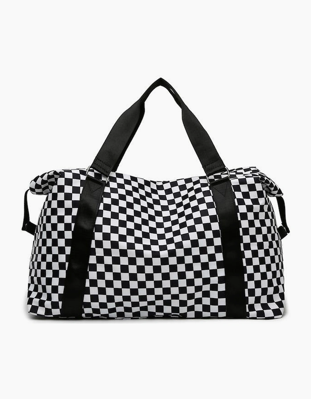 Black Checkered Print Large Capacity Tote Bag
