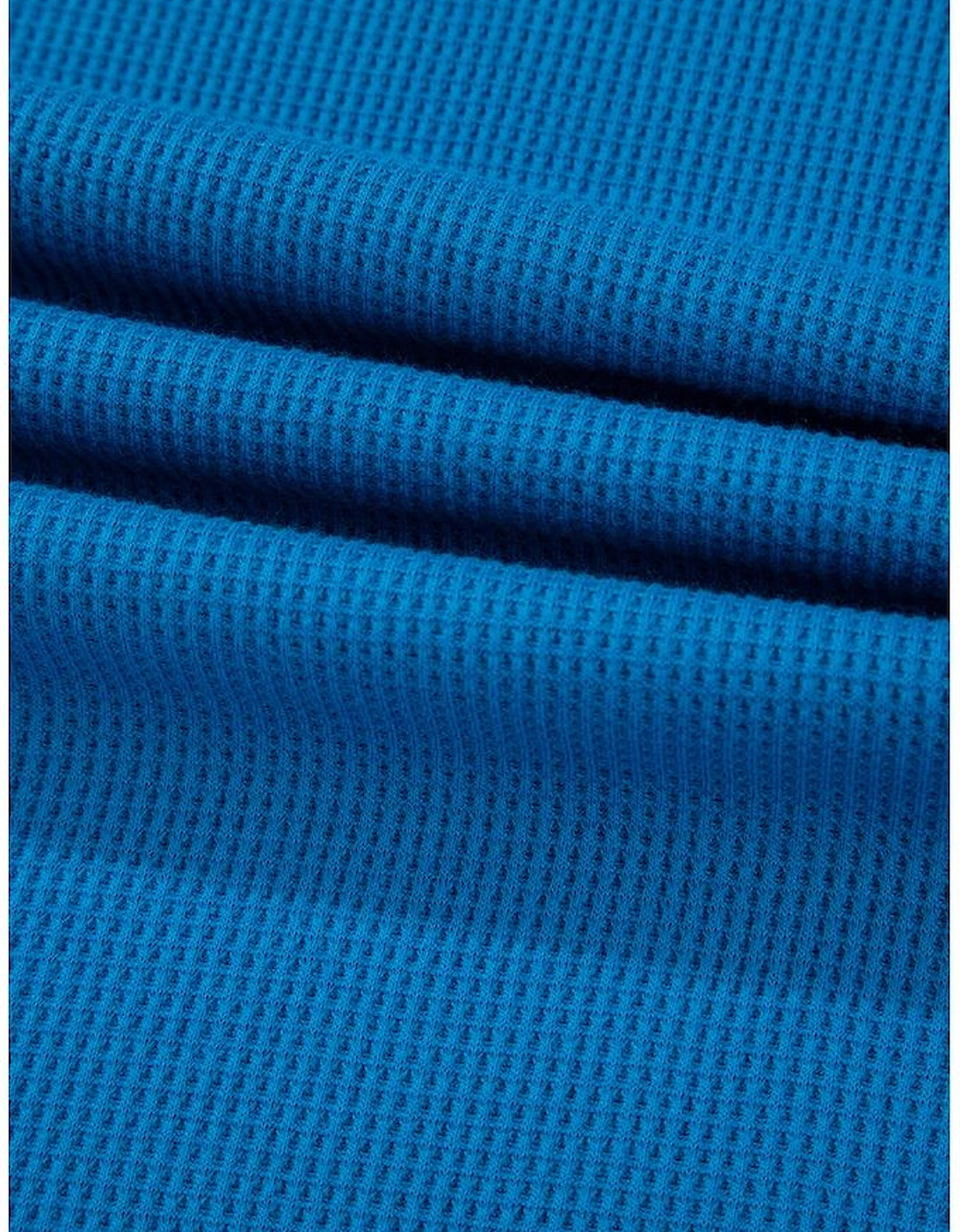 Sky Blue Lace Floral Patchwork Sleeve Stitching V Neck Rib Knit Blouse