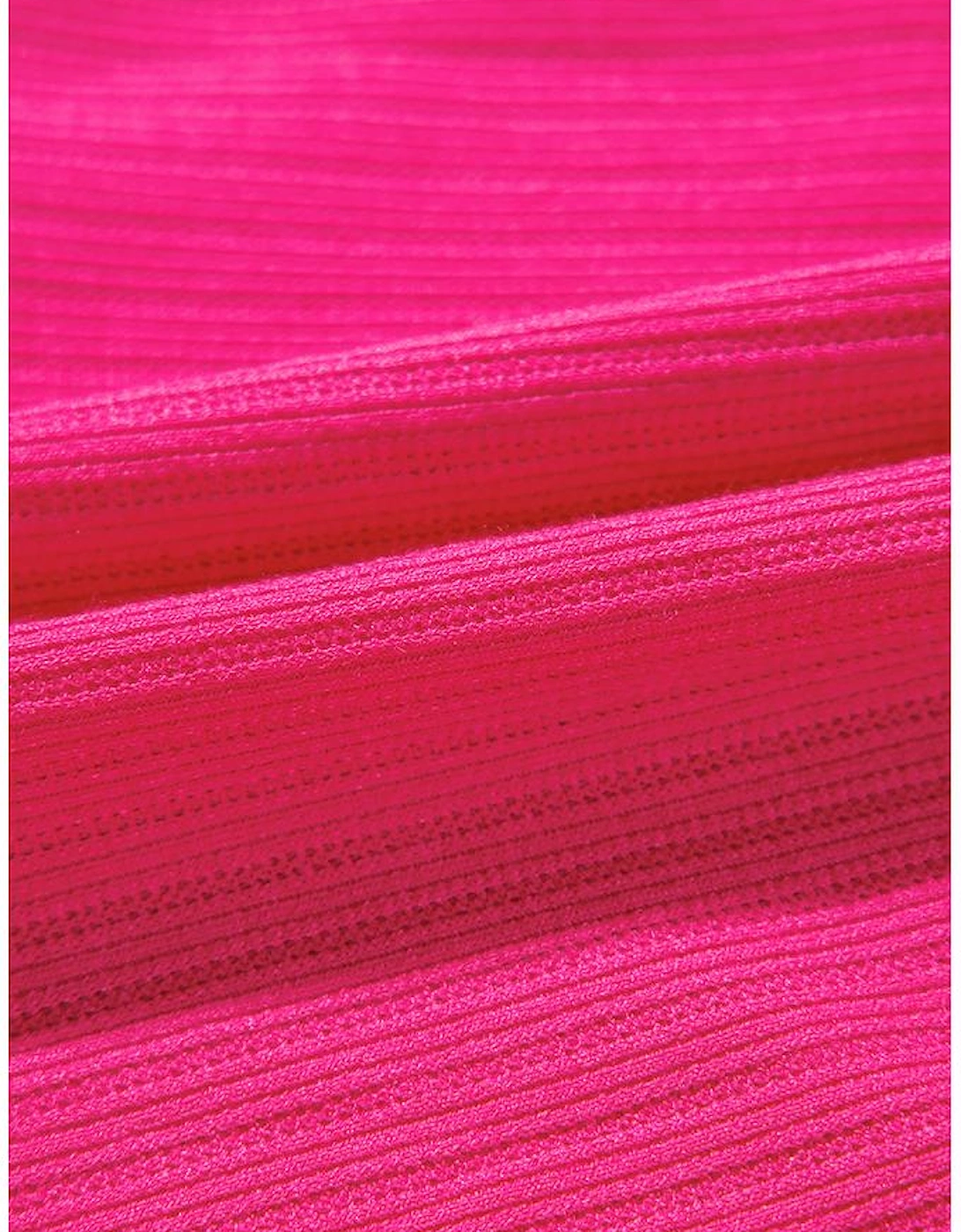 Rose Red Colorful Crochet V Neck Textured Tiered Ruffled Long Sleeve Mini Dress