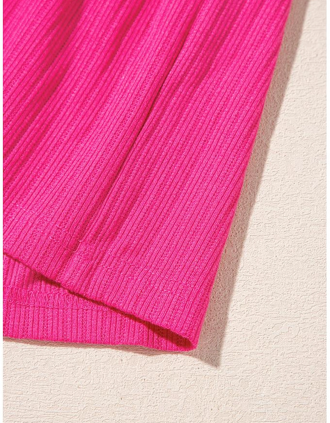 Rose Red Colorful Crochet V Neck Textured Tiered Ruffled Long Sleeve Mini Dress