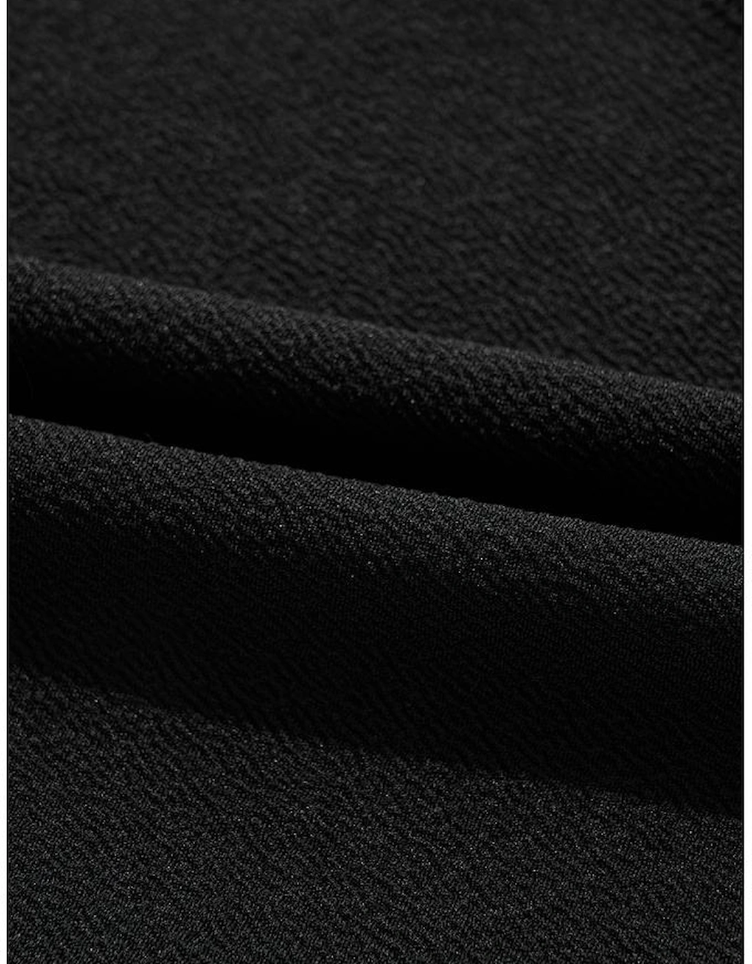 Black Textured Stitch One Shoulder Cutout One Piece Swimsuit, 13 of 12