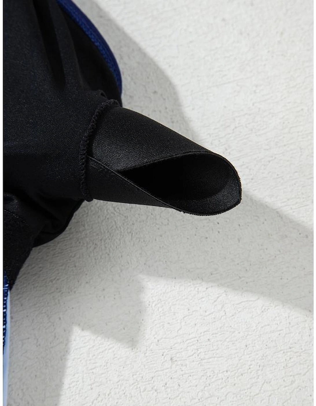 Navy Blue Abstract Print Frilled Trim Spaghetti Straps Tankini Set