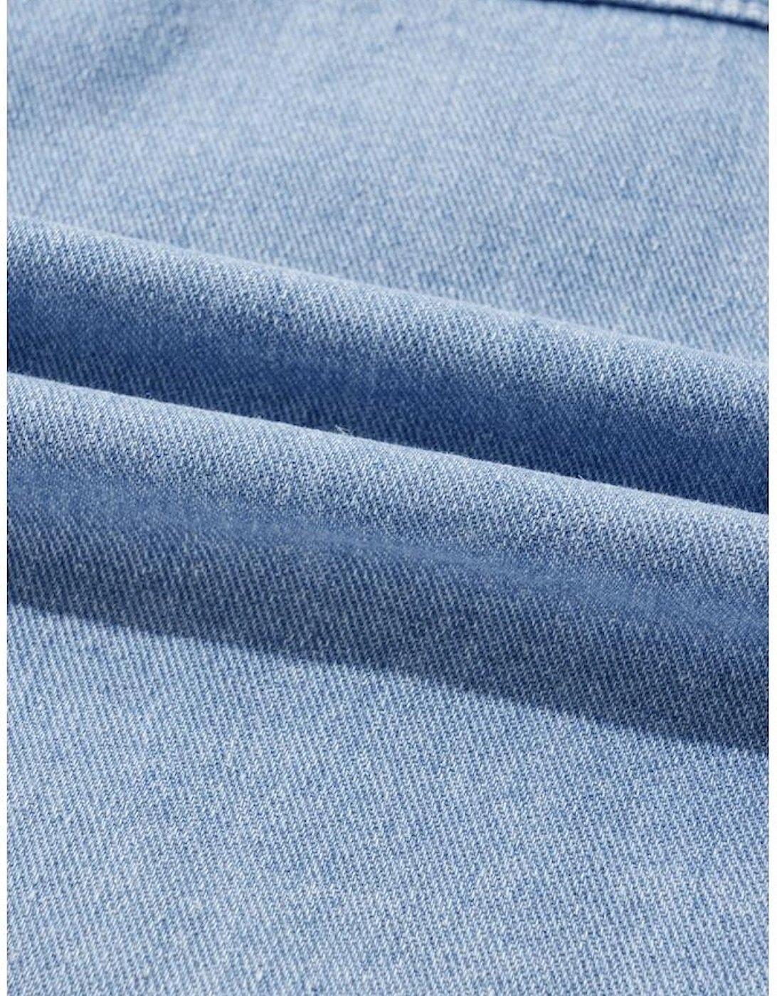 Khaki Plaid Patchwork Buttoned Oversized Denim Jacket