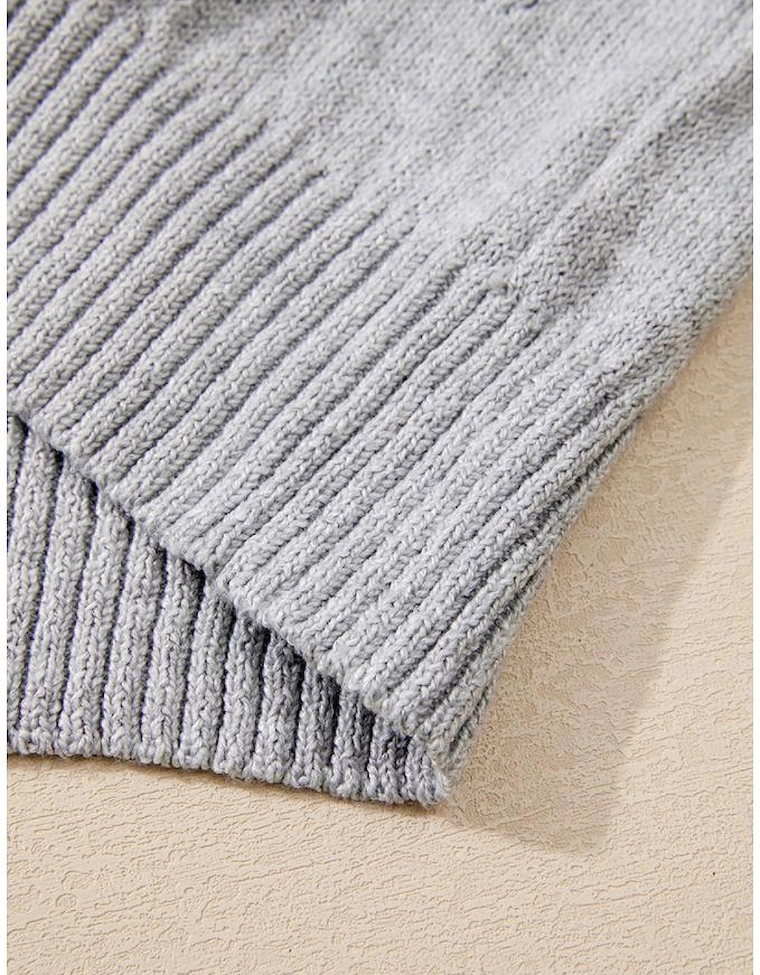 Gray Star Pattern Drop Shoulder Sweater