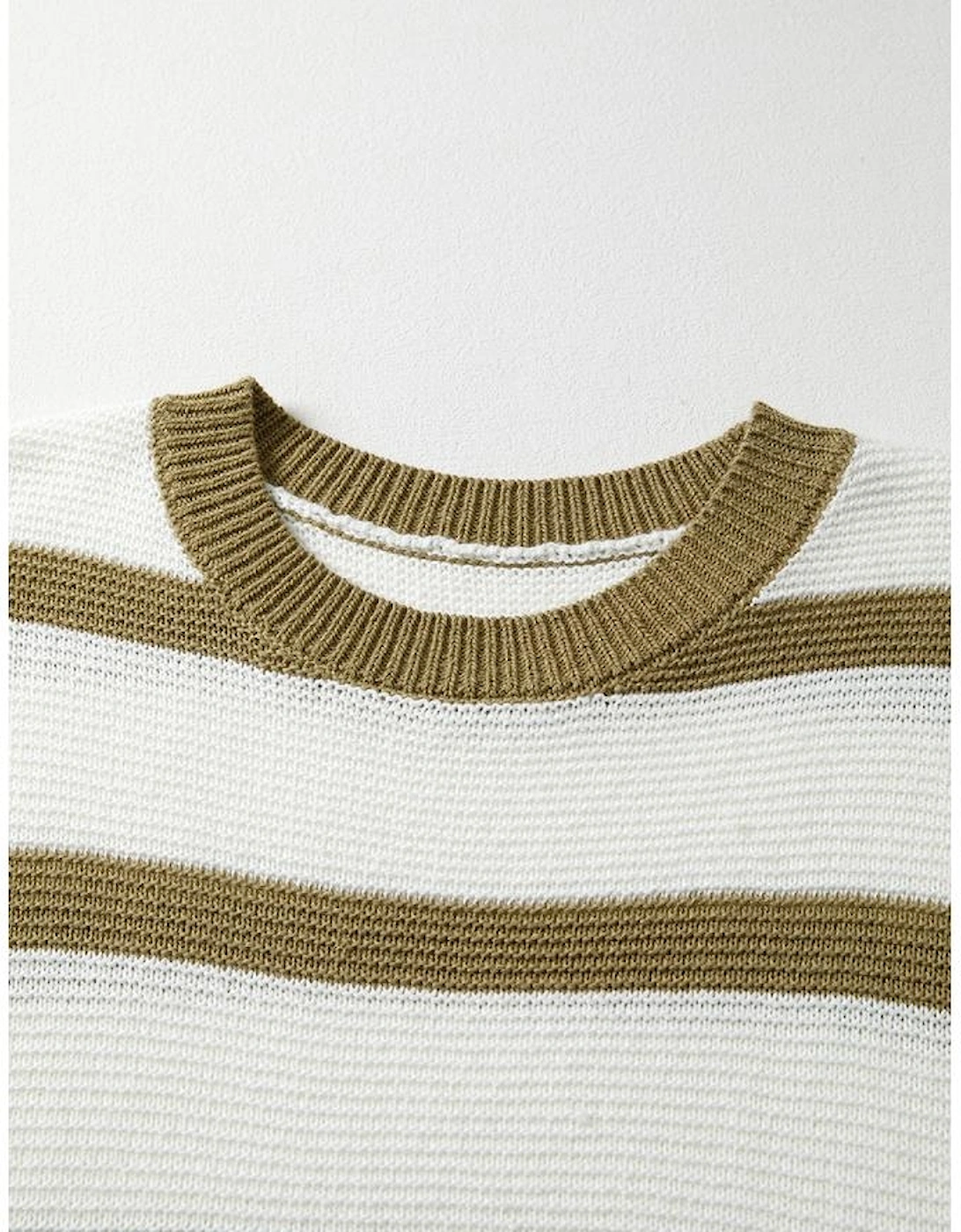 Khaki Stripe Tie Open Side Sweater Knitted Top