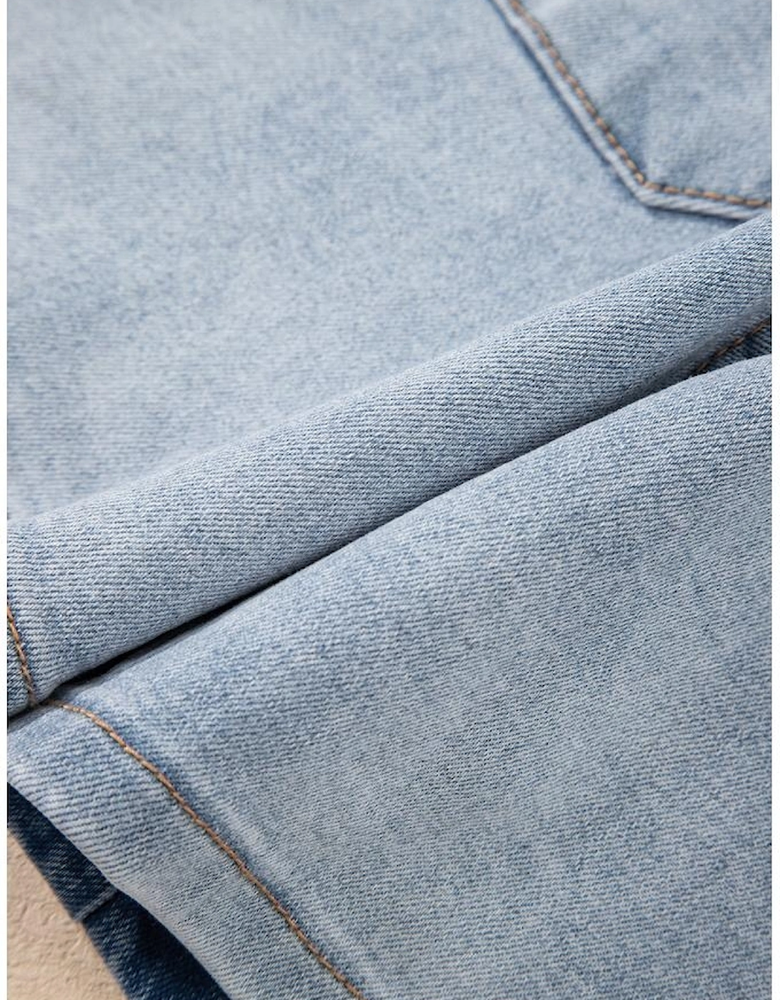 Beau Blue Light Wash High Rise Denim Shorts