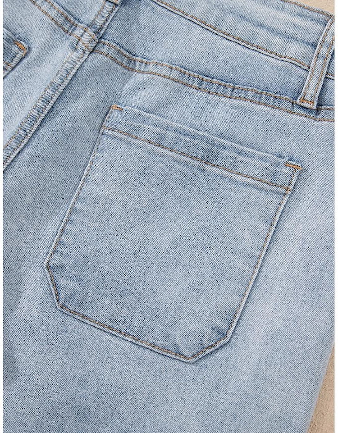 Beau Blue Light Wash High Rise Denim Shorts