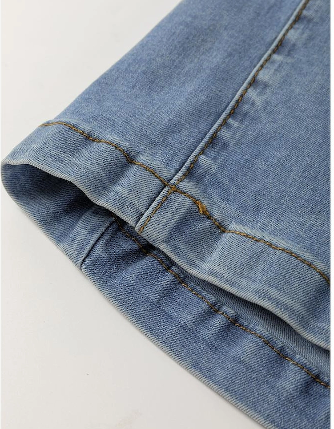 Ashleigh Blue Washed Pleated Detail Wide Leg Jeans