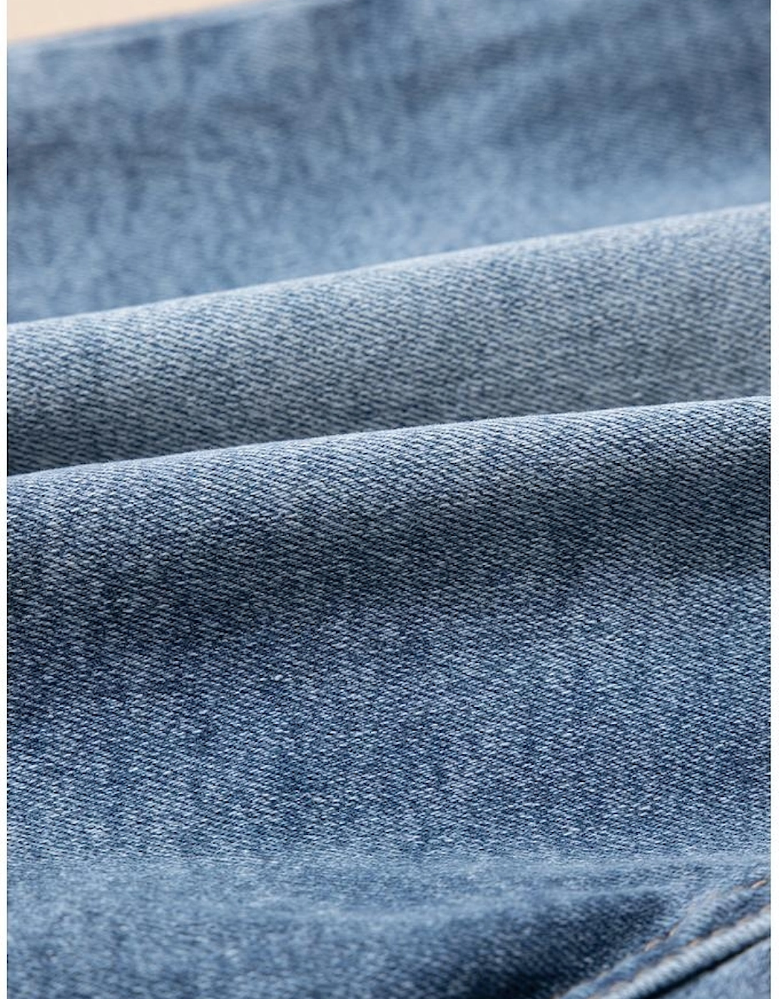 Dusk Blue Pearl Beaded Raw Hem Medium Wash Denim Shorts