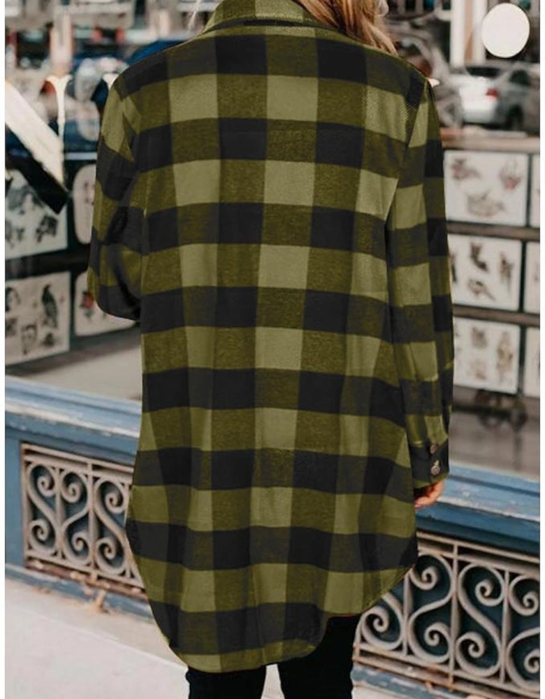 Azura Exchange Plaid Shirt Coat