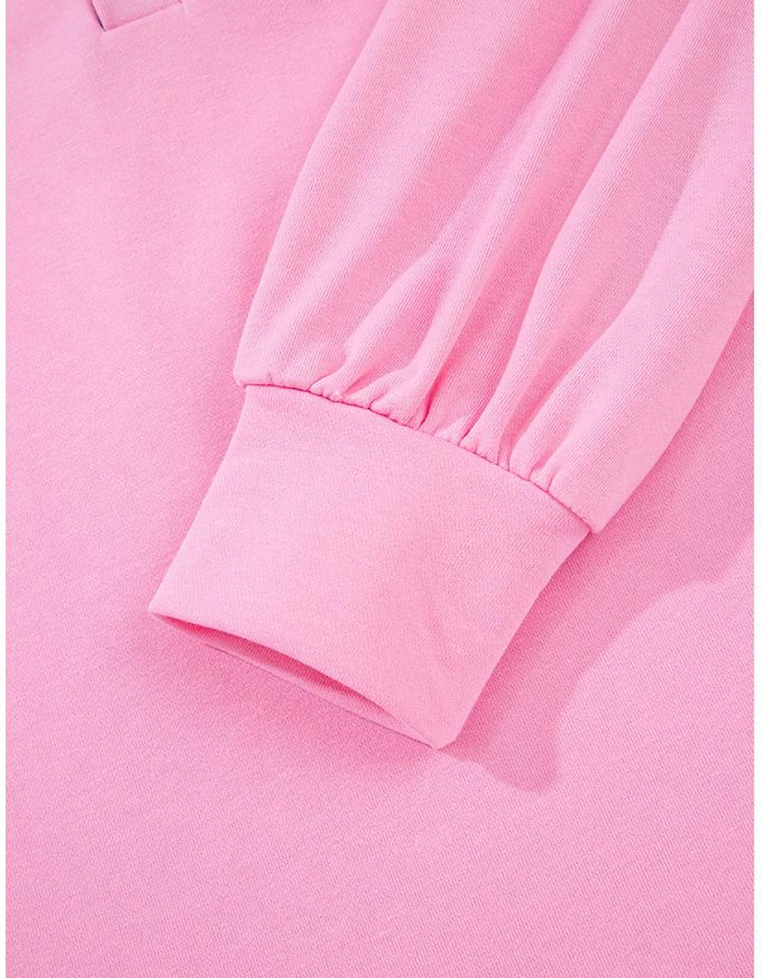 Bonbon Button Striped Collar Patchwork Puff Sleeve Sweatshirt