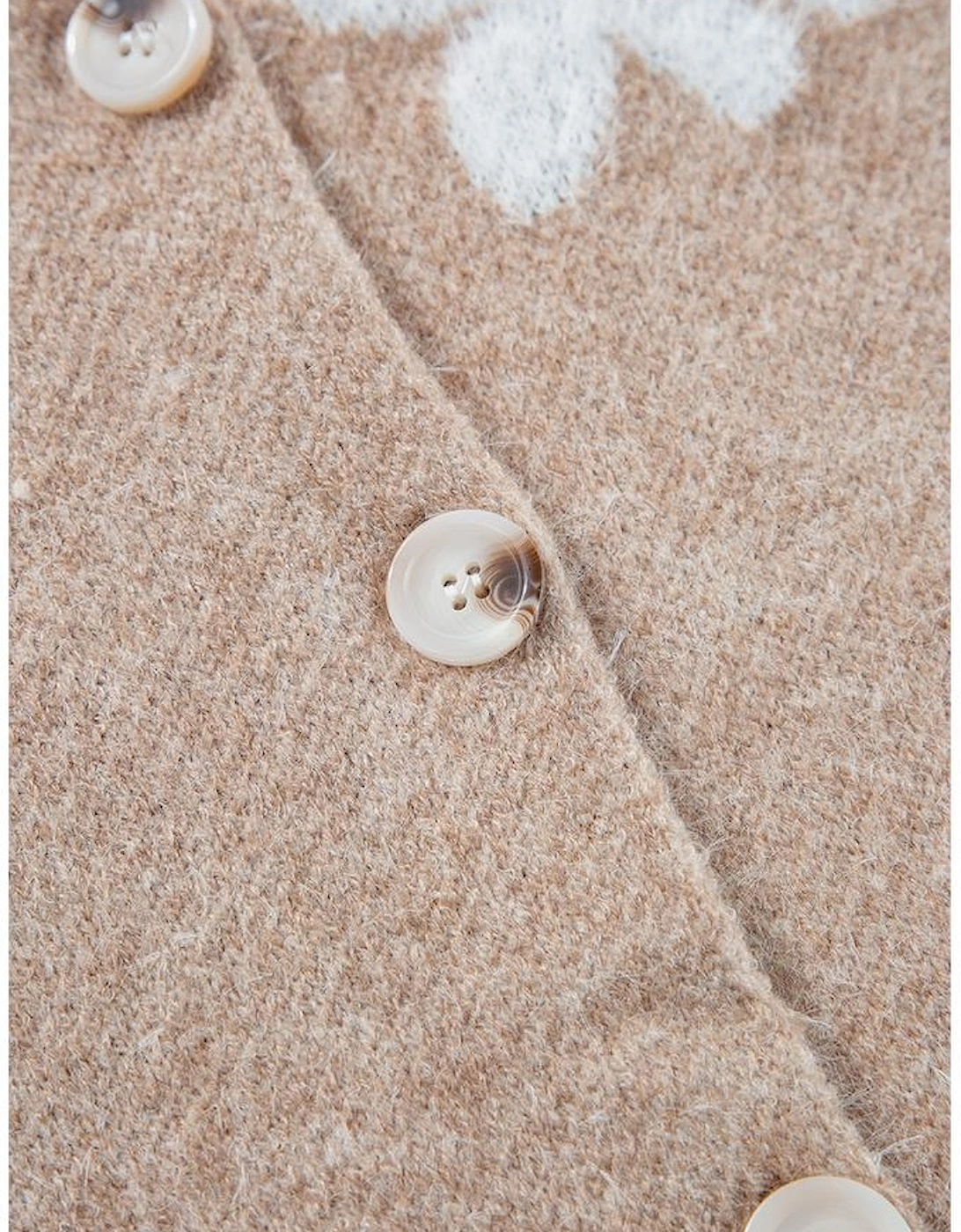 Smoke Gray Floral Print V Neck Knitted Button up Cardigan