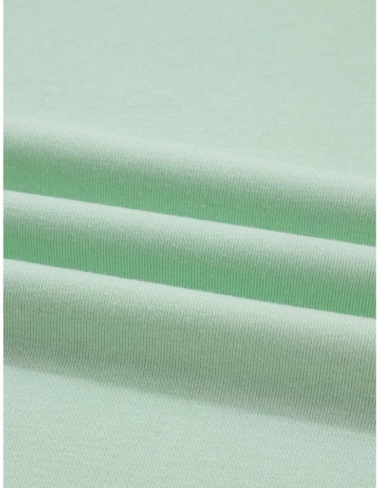 Green Color Block Floral Patchwork Long Sleeve Notched Neck Plus Size Top