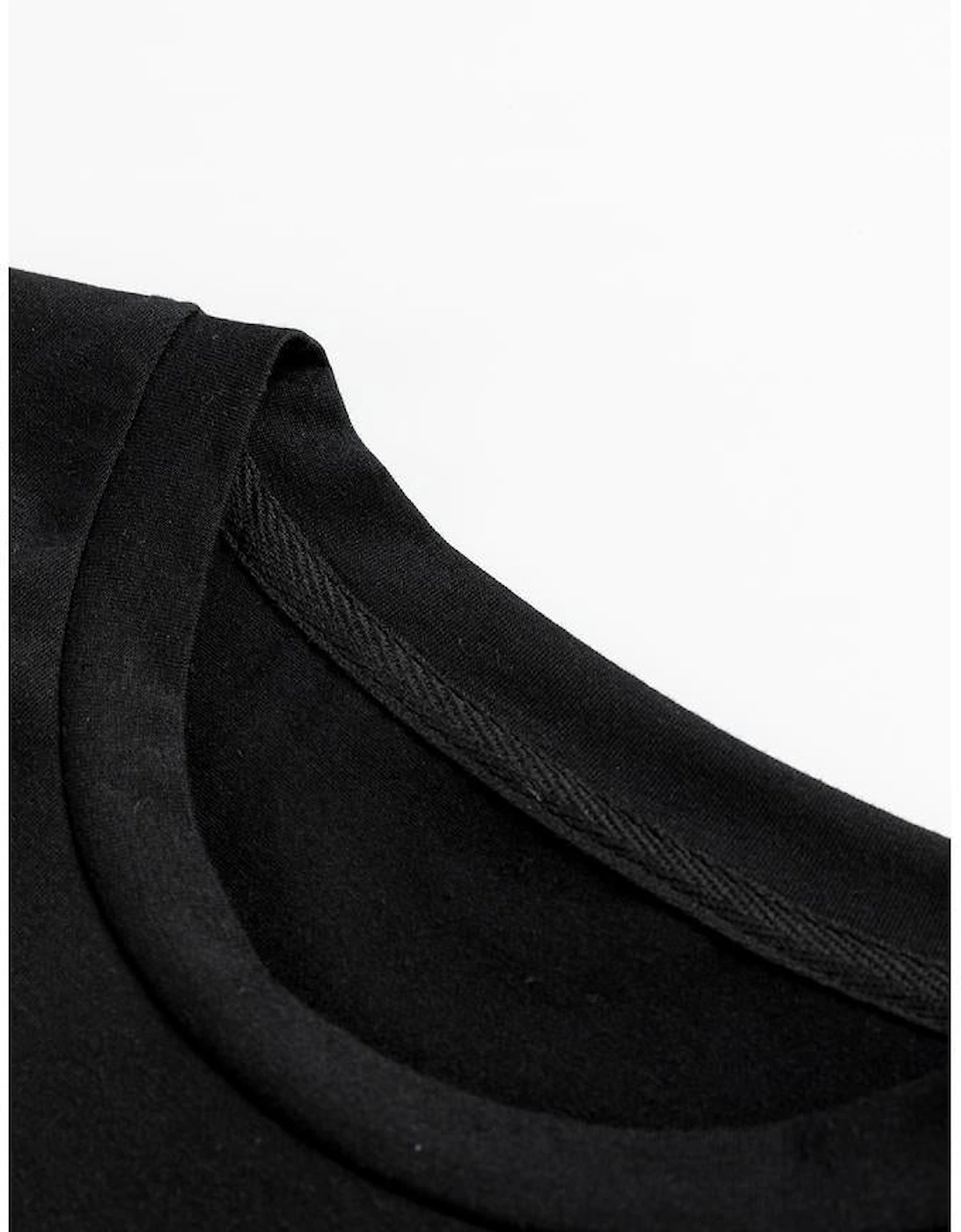 Black Christmas Big Bowknot Graphic Crewneck T Shirt