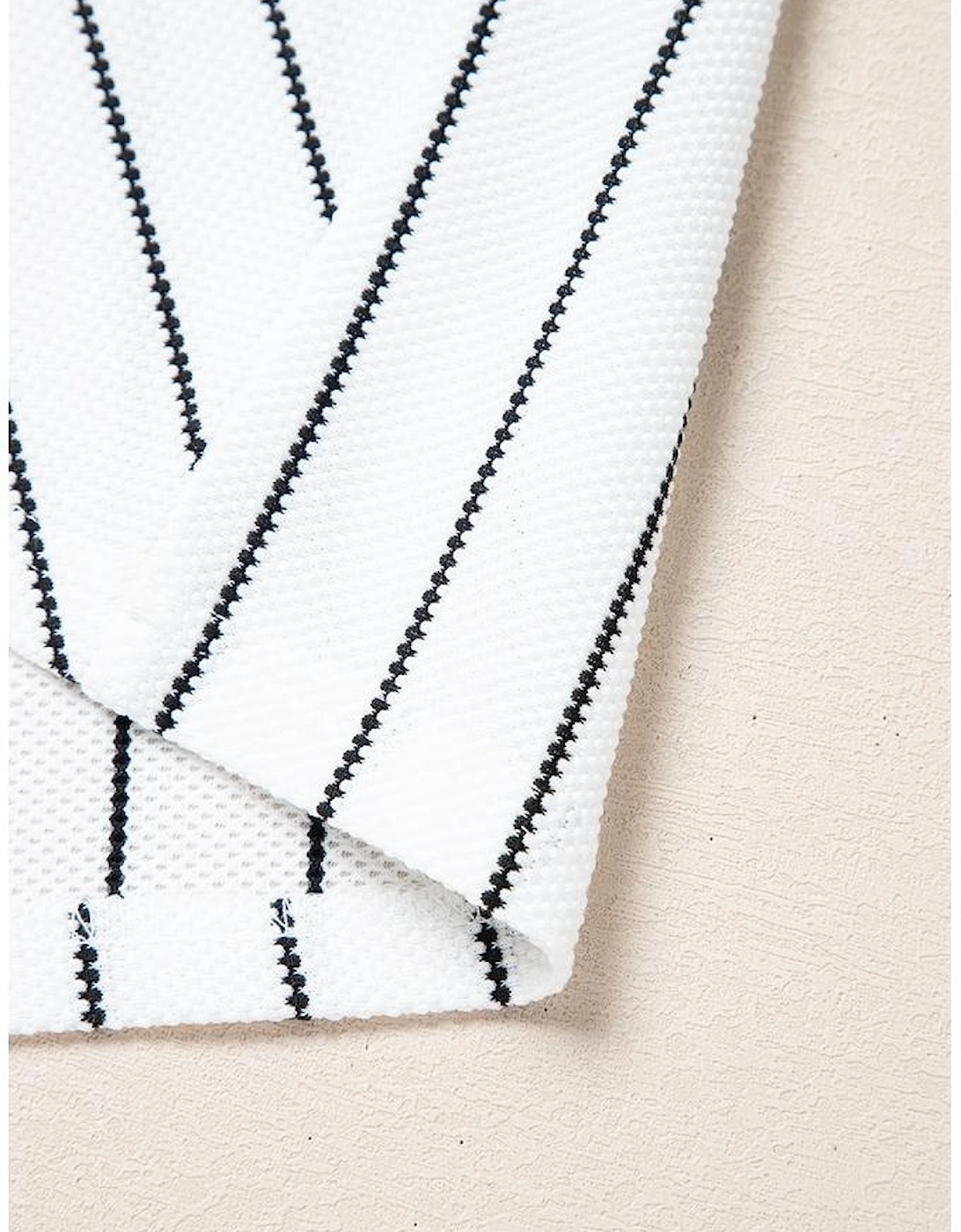 Black Stripe Chevron Striped V Neck Long Sleeve Casual Top