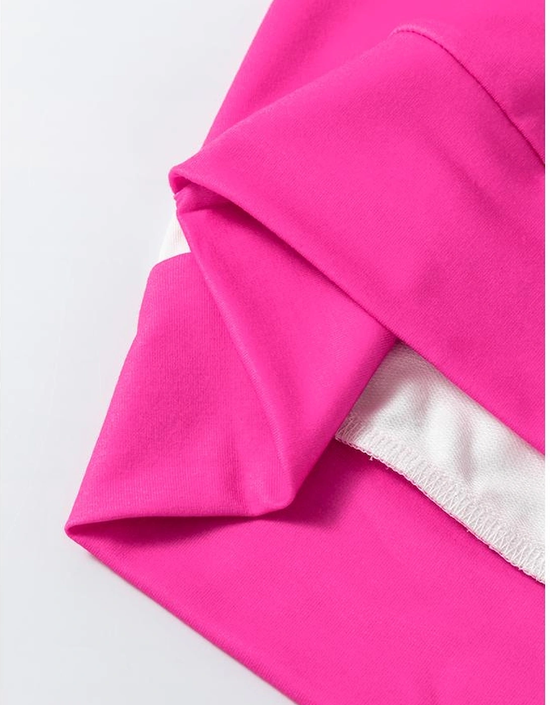 Rose Red Colorblock Striped Drop Shoulder Long Sleeve Top