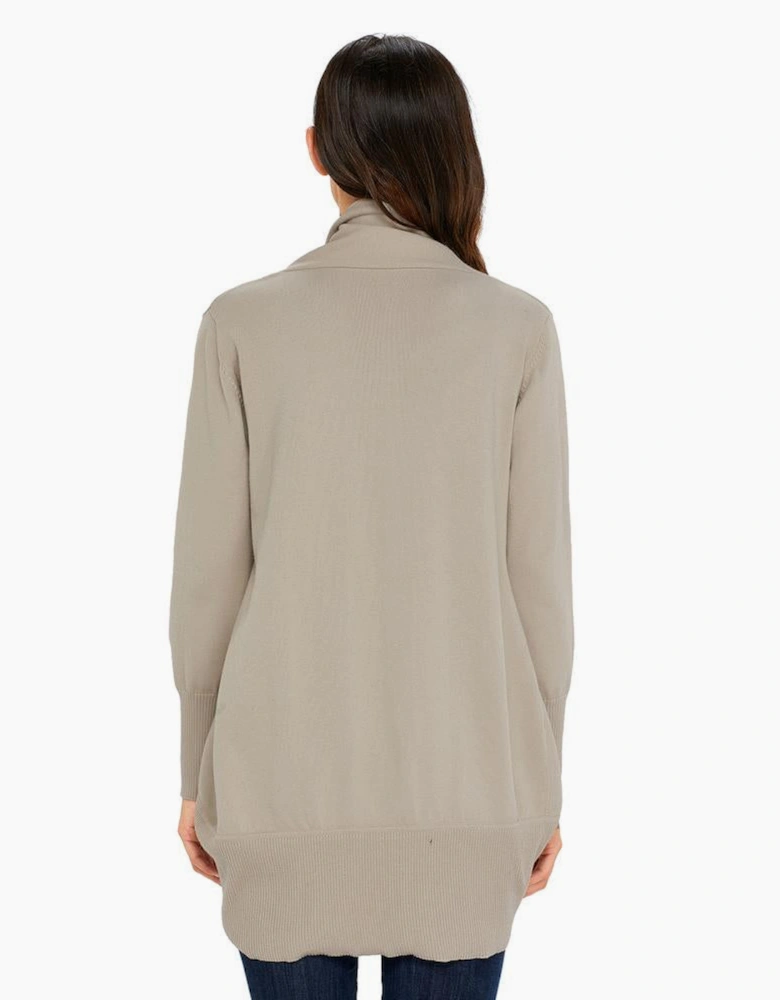 Khaki Super Soft Long Sleeve Open Cardigan