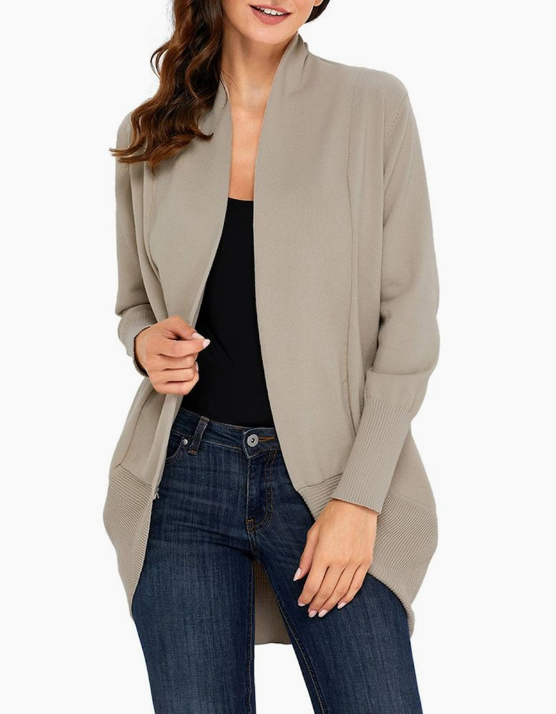 Khaki Super Soft Long Sleeve Open Cardigan, 12 of 11