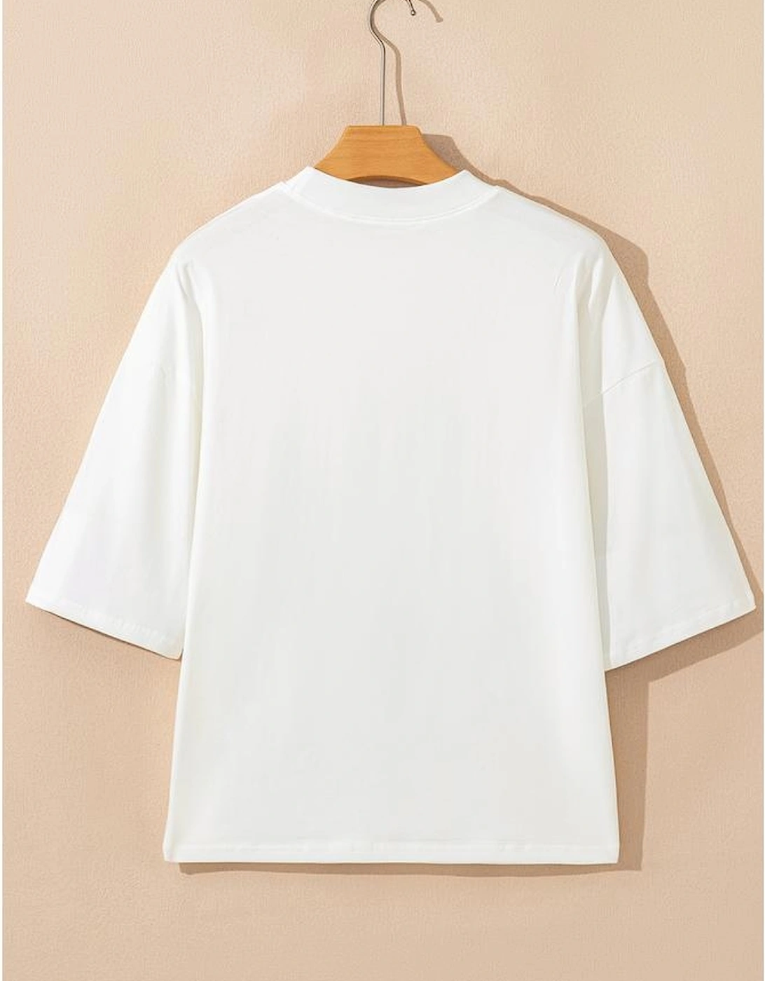 Beige GAME DAY Slogan Printed Half Sleeve Oversize T Shirt