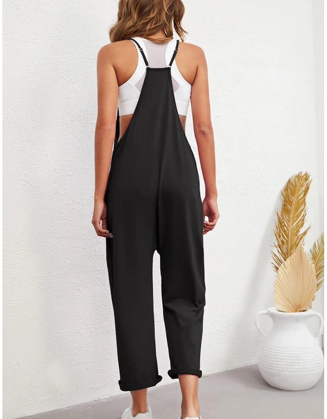 Azura Exchange Spaghetti Strap Straight Leg Jumpsuit with Pockets
